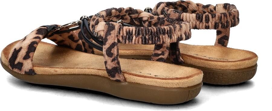 Dolcis suèdelook sandalen met panterprint beige zwart - Foto 7