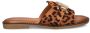 Dolcis slippers met panterprint cognac zwart - Thumbnail 2