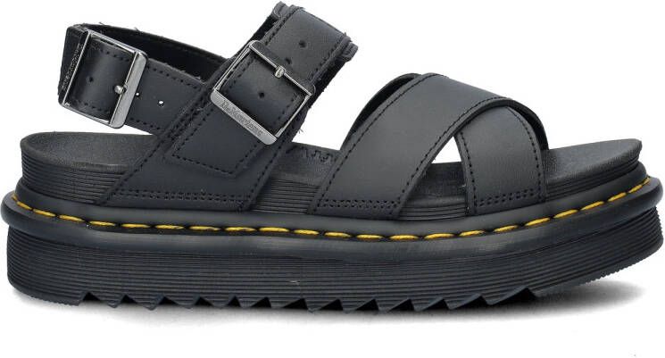 Dr. Martens DVOSS~II~BLACK~HYDRO~LEATHER~~ Platte sandalenDames Sandalen Zwart - Foto 5