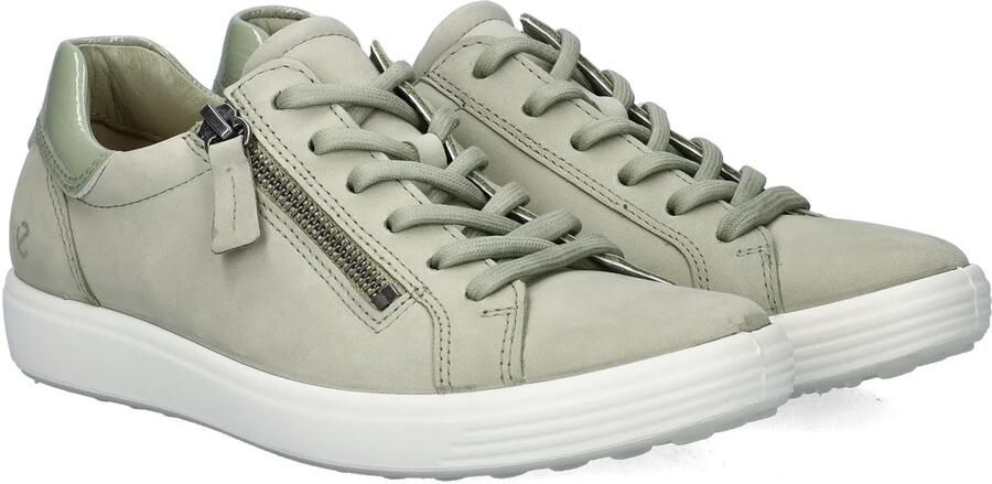ECCO Soft 7 Side Zip Sneakers groen Nubuck Dames - Foto 11