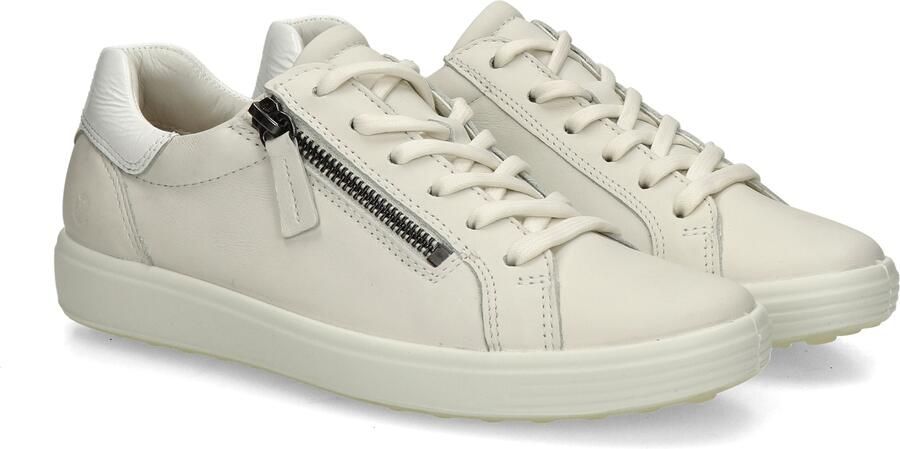 ECCO Soft 7 Side Zip Lace Veterschoenen Laag Wit - Foto 9