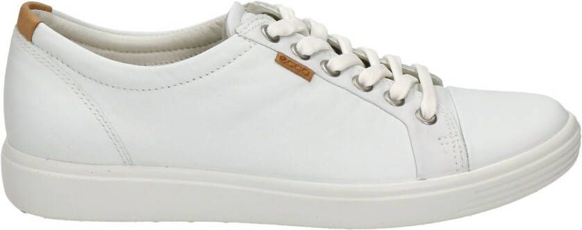 Ecco Soft 7 comfort leren veterschoenen wit