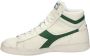 Diadora Game L High hoge leren sneakers off white groen - Thumbnail 5