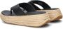 FitFlop F-Mode Espadrille Leather Flatform T Post Sandals ZWART - Thumbnail 5