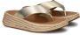 FitFlop Slipper F-Mode Espadrille Leather Flatform T Post Sandals Platino Goud - Thumbnail 5