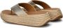 FitFlop Slipper F-Mode Espadrille Leather Flatform T Post Sandals Platino Goud - Thumbnail 6
