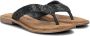 Lazamani Leren slippers met strass-steentjes Zwart Leer Teenslippers Dames - Thumbnail 2