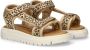 Nelson Kids leren sandalen met panterprint beige zwart - Thumbnail 4