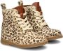 Nelson Kids leren veterboots met ponyhaar en panterprint beige Meisjes Leer 21 - Thumbnail 4