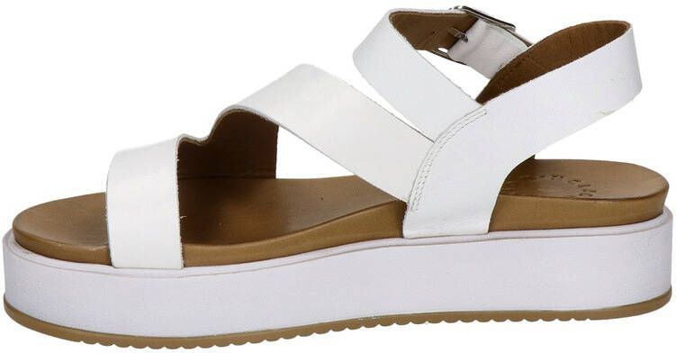 Nelson leren plateau sandalen wit - Schoenen.nl