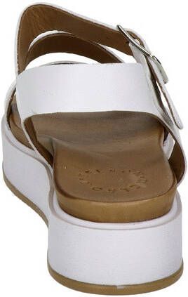 Nelson leren plateau sandalen wit - Schoenen.nl
