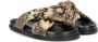 Nelson leren slippers met slangenprint zwart beige - Thumbnail 5