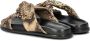 Nelson leren slippers met slangenprint zwart beige - Thumbnail 6