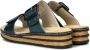 Rieker Petrol Kruis Geborduurde Slipper Green Dames - Thumbnail 11