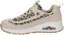 Skechers Uno Wild Streets chunky sneakers met panterprint beige - Thumbnail 3
