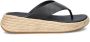 FitFlop F-Mode Espadrille Leather Flatform T Post Sandals ZWART - Thumbnail 2
