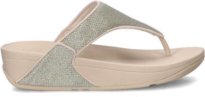 FitFlop Lulu Shimmerglitz Toe-Post Sandals Dames Sandalen Metallic Beige - Foto 14