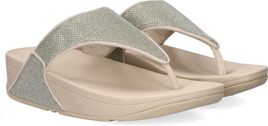FitFlop Lulu Shimmerglitz Toe-Post Sandals Dames Sandalen Metallic Beige - Foto 16