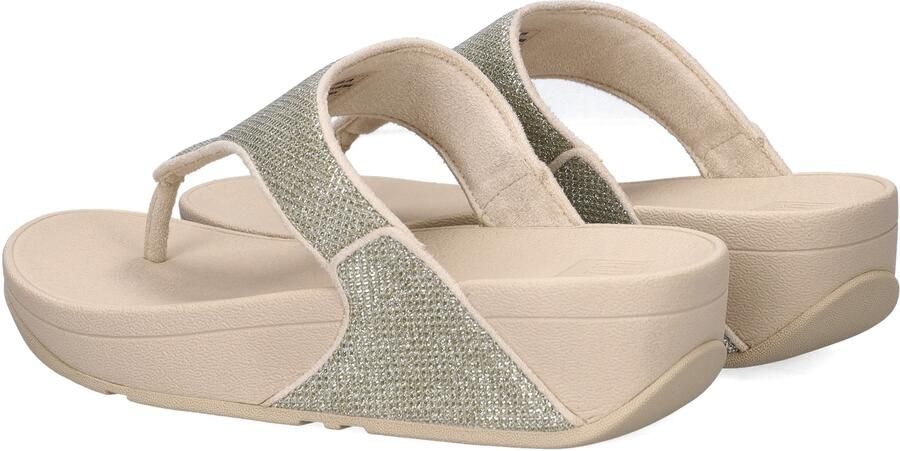 FitFlop Lulu Shimmerglitz Toe-Post Sandals Dames Sandalen Metallic Beige - Foto 15