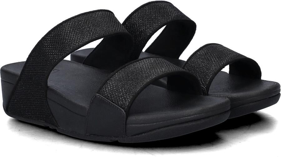 FitFlop Lulu Shimmerglitz Slides Dames Slippers Zwart - Foto 6