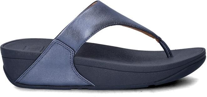 FitFlop Lulu Lederen Teenslipper Microwobbleboard-zool technologie BLAUW - Foto 11