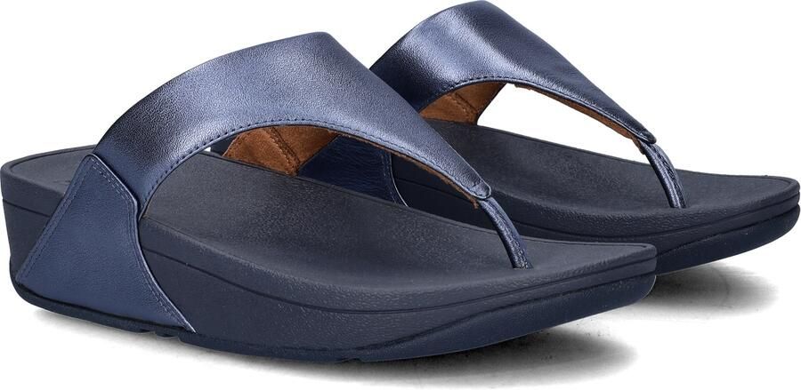 FitFlop Lulu Lederen Teenslipper Microwobbleboard-zool technologie BLAUW - Foto 13