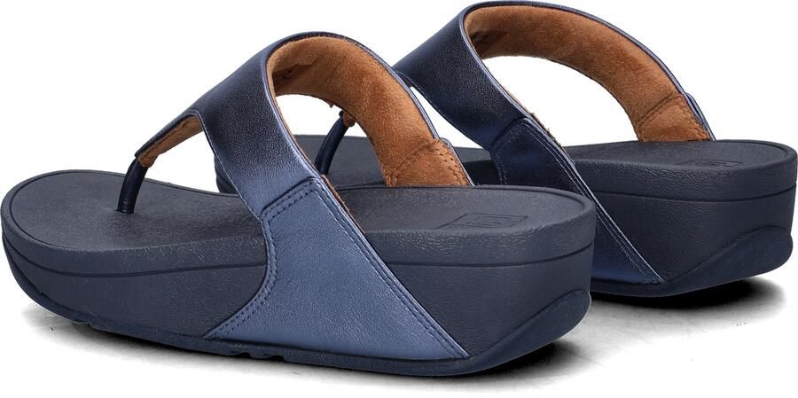 FitFlop Lulu Lederen Teenslipper Microwobbleboard-zool technologie BLAUW - Foto 12