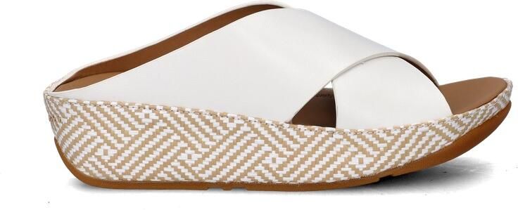 FitFlop Lulu Lux Graphi Weave Leather Cross Slides WIT - Foto 2
