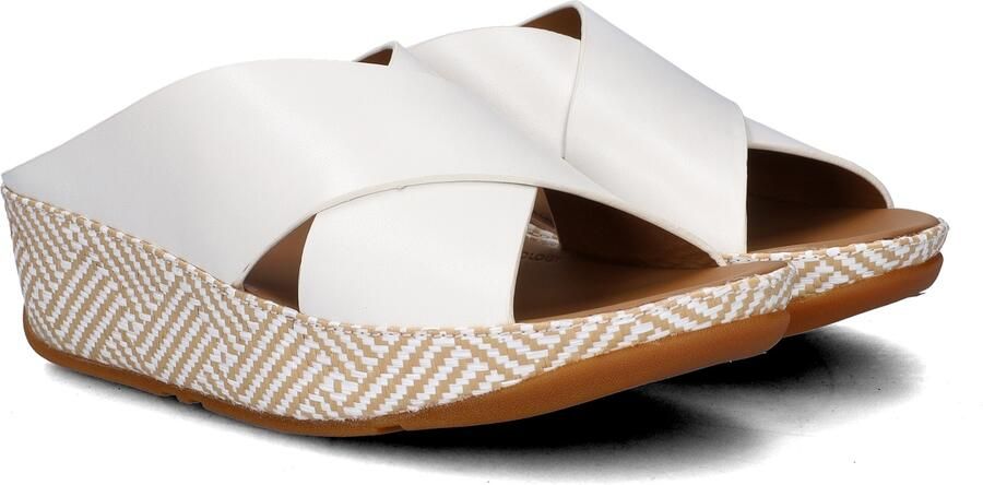 FitFlop Lulu Lux Graphi Weave Leather Cross Slides WIT - Foto 3