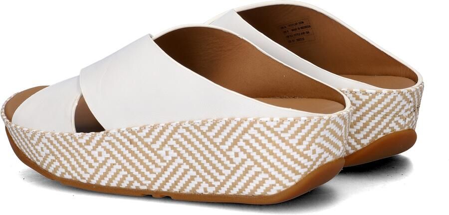 FitFlop Lulu Lux Graphi Weave Leather Cross Slides WIT - Foto 4