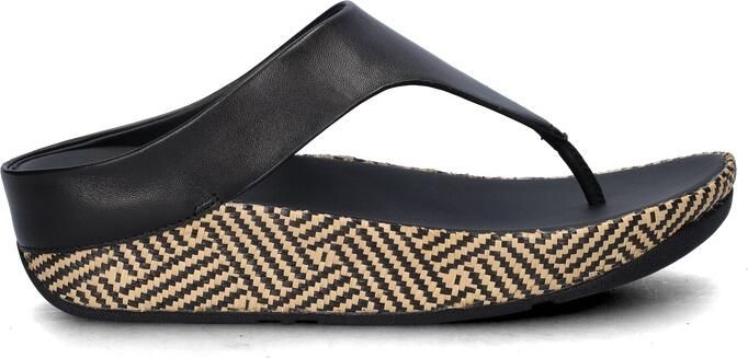 FitFlop Lulu Lux Graphi Weave Leather Toe-Post Sandals Dames Sandalen Zwart - Foto 3
