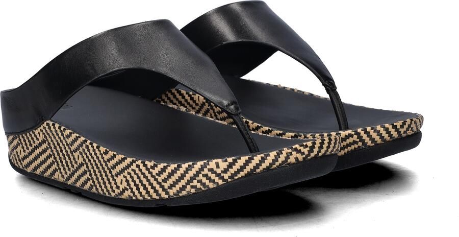 FitFlop Lulu Lux Graphi Weave Leather Toe-Post Sandals Dames Sandalen Zwart - Foto 5