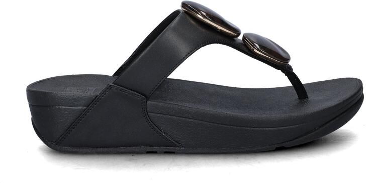 FitFlop Lulu Marbled Stone Toe-post Slippers Dames Zwart - Foto 4