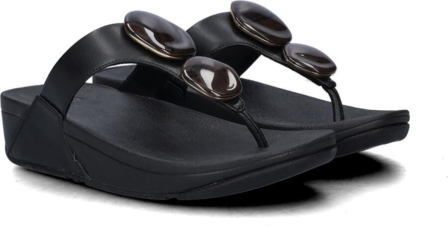 FitFlop Lulu Marbled Stone Toe-post Slippers Dames Zwart - Foto 6