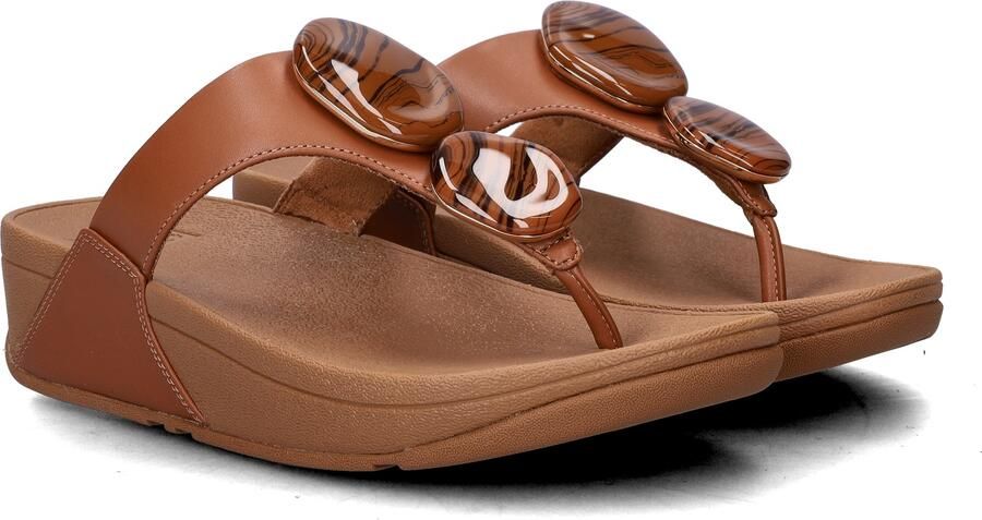 FitFlop Lulu Marbled Stone Toe-post Slippers Dames Camel - Foto 3