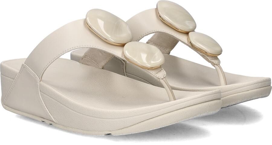 FitFlop Lulu Marbled Stone Toe-post Slippers Dames Beige - Foto 6