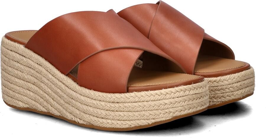 FitFlop Platfforms Espadrille Leather Wedge Cross Slides BRUIN - Foto 4