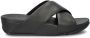 FitFlop Lulu Cross Slide Sandals Leather Vrouwen Zwart - Thumbnail 2