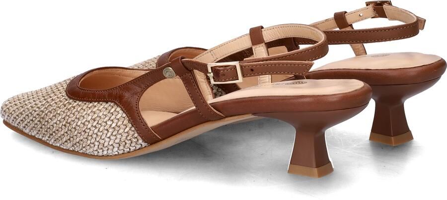 Fred de la bretoniere Carly Sling slingback raffia beige bruin - Foto 2