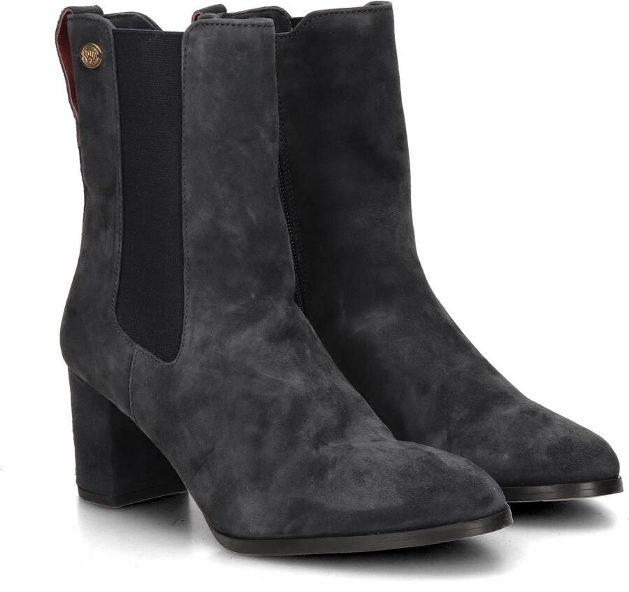 Fred de la Bretoniere Farah Chelsea leren suède chelsea boots met hak donkerblauw - Foto 9
