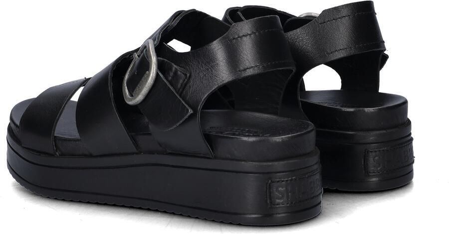 Shabbies Amsterdam Shabbies Dames Sandalen met hak Maro Bold Zwart Leer Plateauzool - Foto 10
