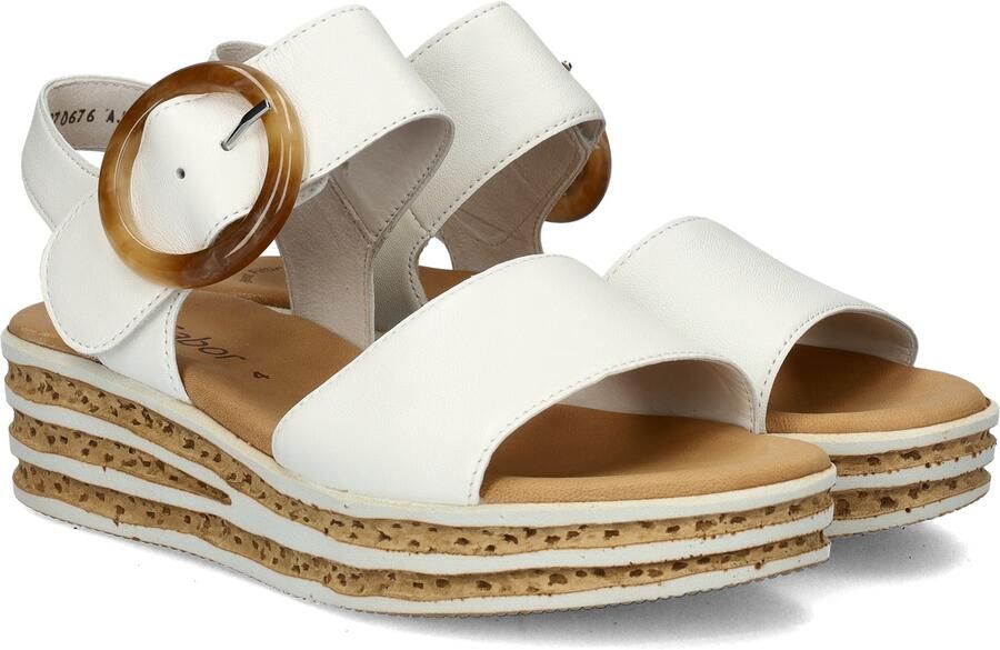Gabor Beige Leren Sandalen Comfortabele Ronde Vorm Beige Dames - Foto 16