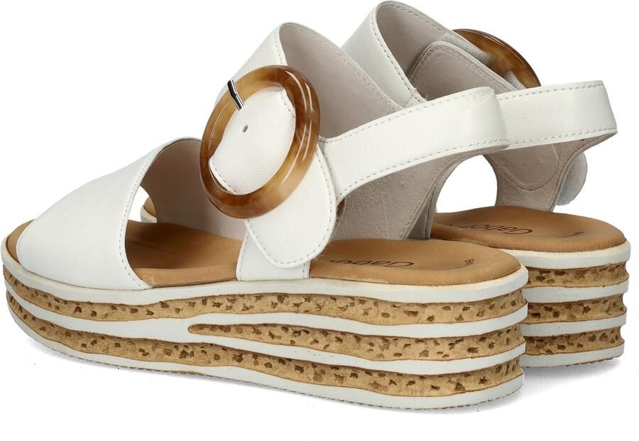Gabor Beige Leren Sandalen Comfortabele Ronde Vorm Beige Dames - Foto 15