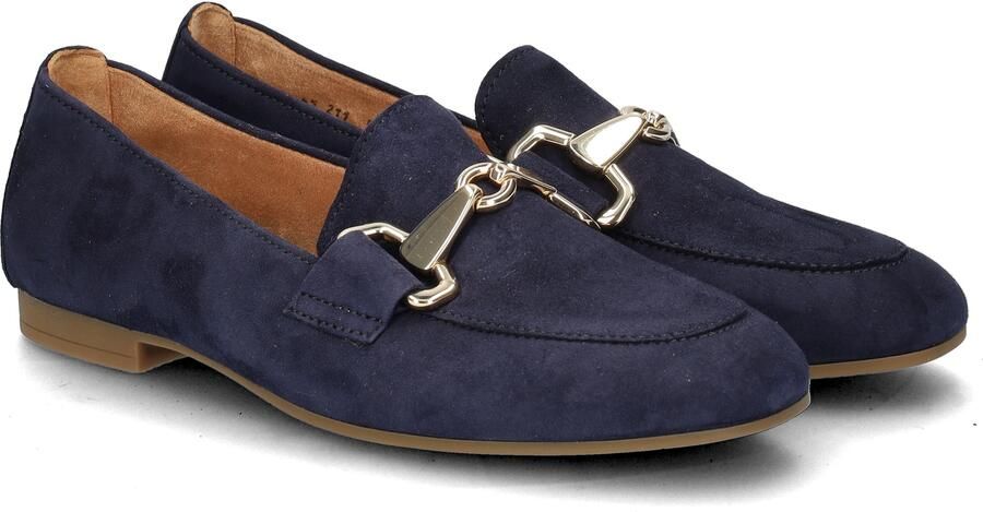 Gabor Elegante blauwe suède loafers met gouden detail Blue Dames - Foto 14