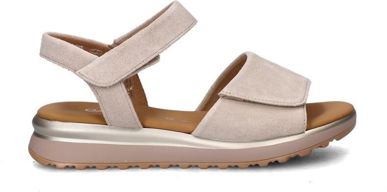 Gabor Dames Sandalen met hak 840.1 Beige Suède Plateauzool - Foto 9
