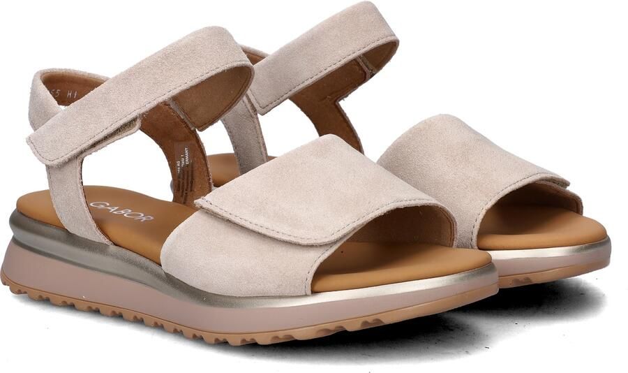 Gabor Dames Sandalen met hak 840.1 Beige Suède Plateauzool - Foto 10