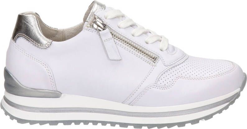 Gabor leren sneakers wit/zilver - Schoenen.nl