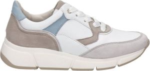 Gabor leren sneakers wit beige blauw