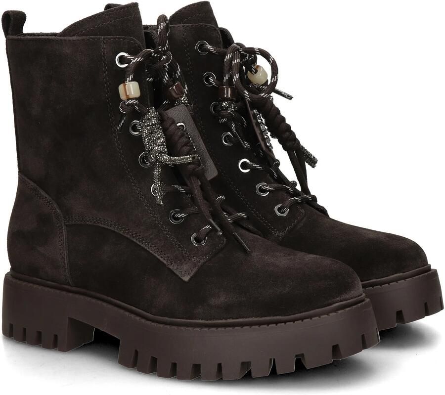 GUESS Bruine leren Fizzle enkellaarzen - Foto 7