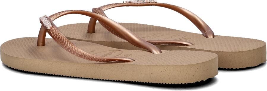 HAVAIANAS Teenslippers Dames Slim Logo Metallic Maat: 35 36 Materiaal: Rubber Kleur: Bruin - Foto 9